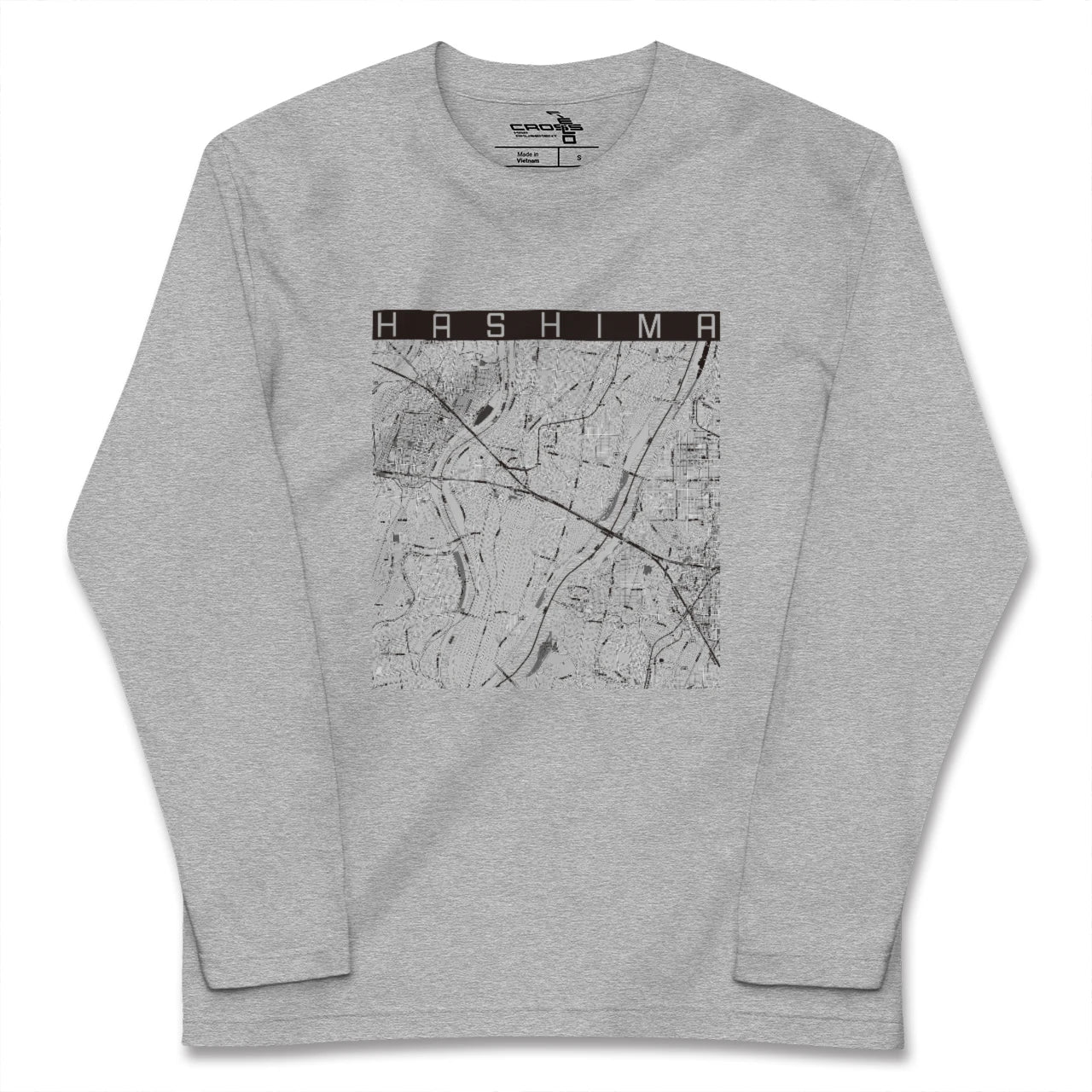 【羽島(岐阜県)】地図柄ロングスリーブTシャツ