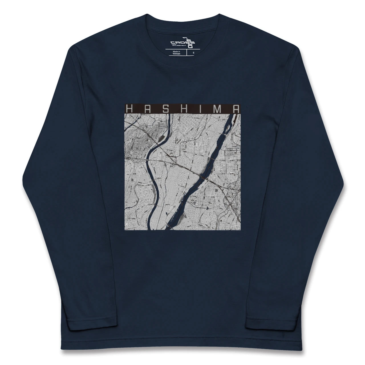 【羽島(岐阜県)】地図柄ロングスリーブTシャツ