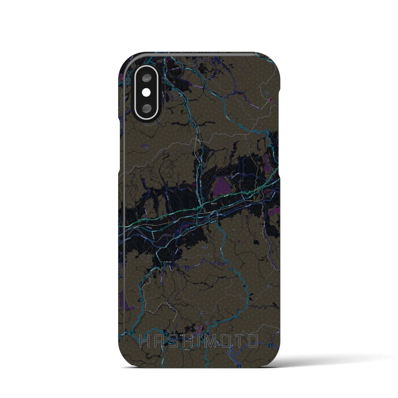 【橋本(和歌山県)】地図柄iPhoneケース(バックカバータイプ)