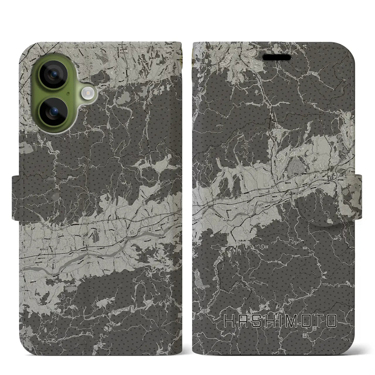 【橋本(和歌山県)】地図柄iPhoneケース(手帳タイプ)