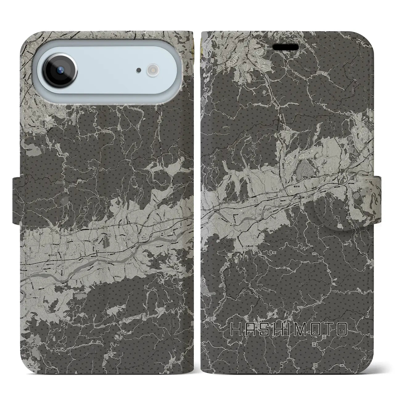 【橋本(和歌山県)】地図柄iPhoneケース(手帳タイプ)