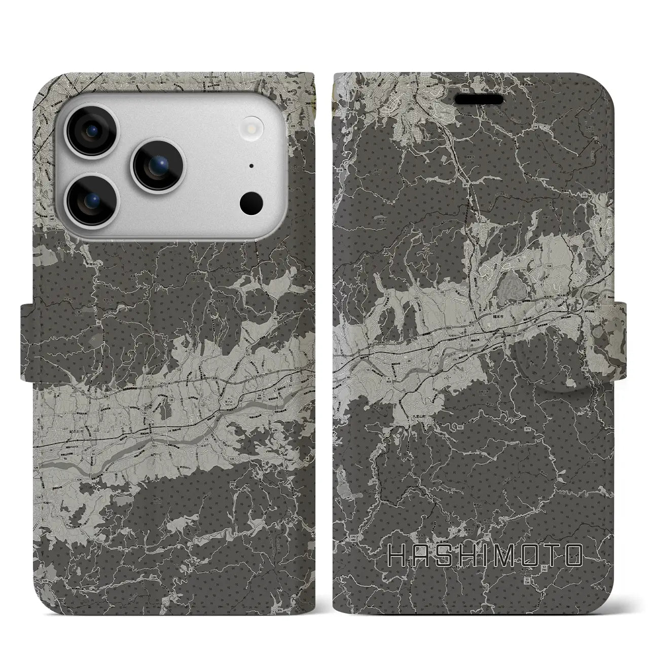 【橋本(和歌山県)】地図柄iPhoneケース(手帳タイプ)