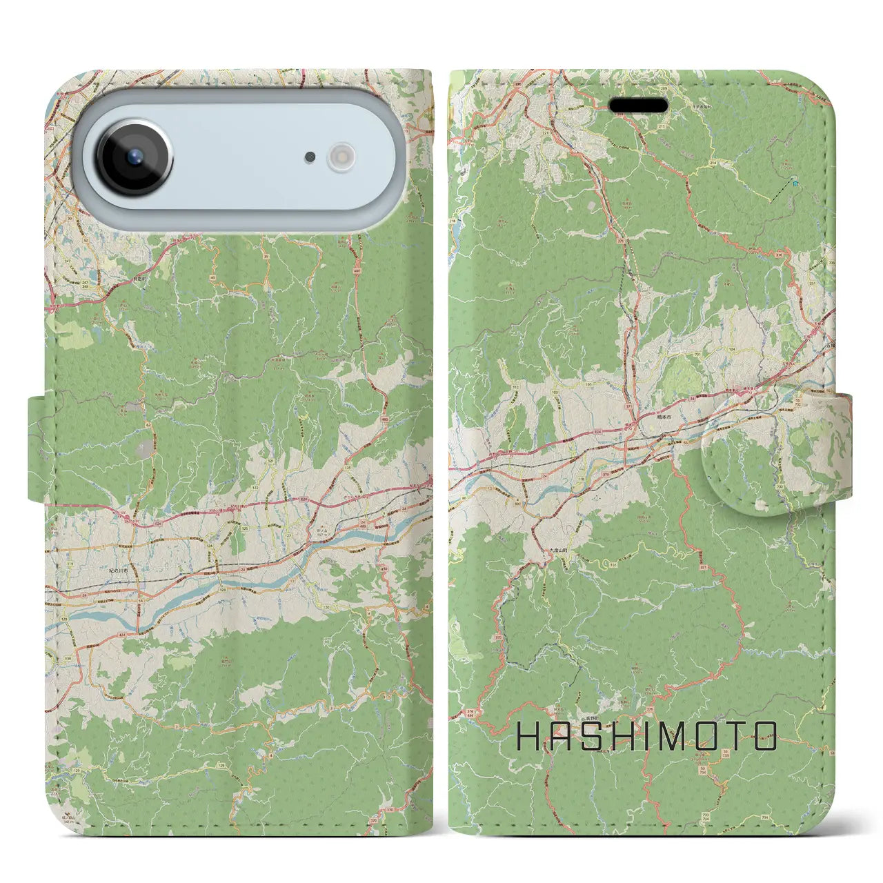 【橋本(和歌山県)】地図柄iPhoneケース(手帳タイプ)