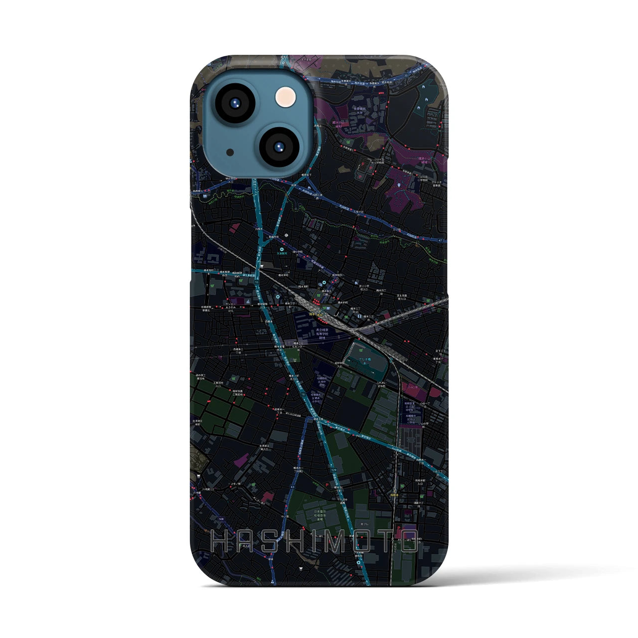 【橋本(神奈川県)】地図柄iPhoneケース(バックカバータイプ)