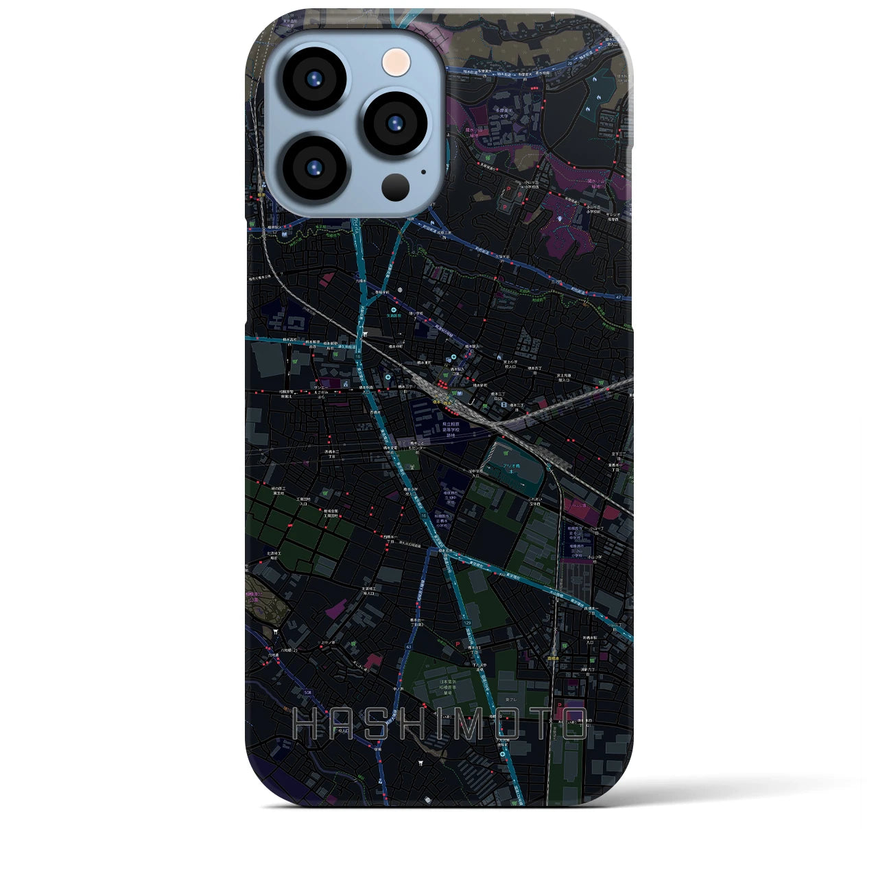 【橋本(神奈川県)】地図柄iPhoneケース(バックカバータイプ)