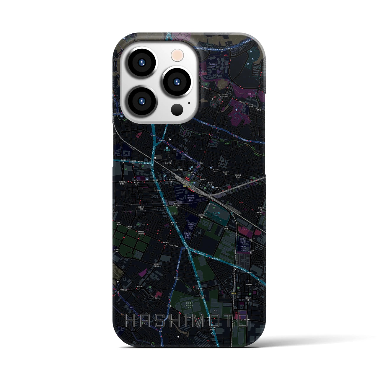 【橋本(神奈川県)】地図柄iPhoneケース(バックカバータイプ)