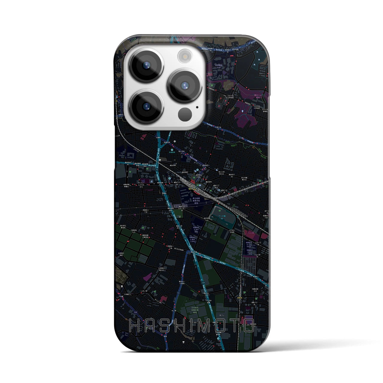 【橋本(神奈川県)】地図柄iPhoneケース(バックカバータイプ)