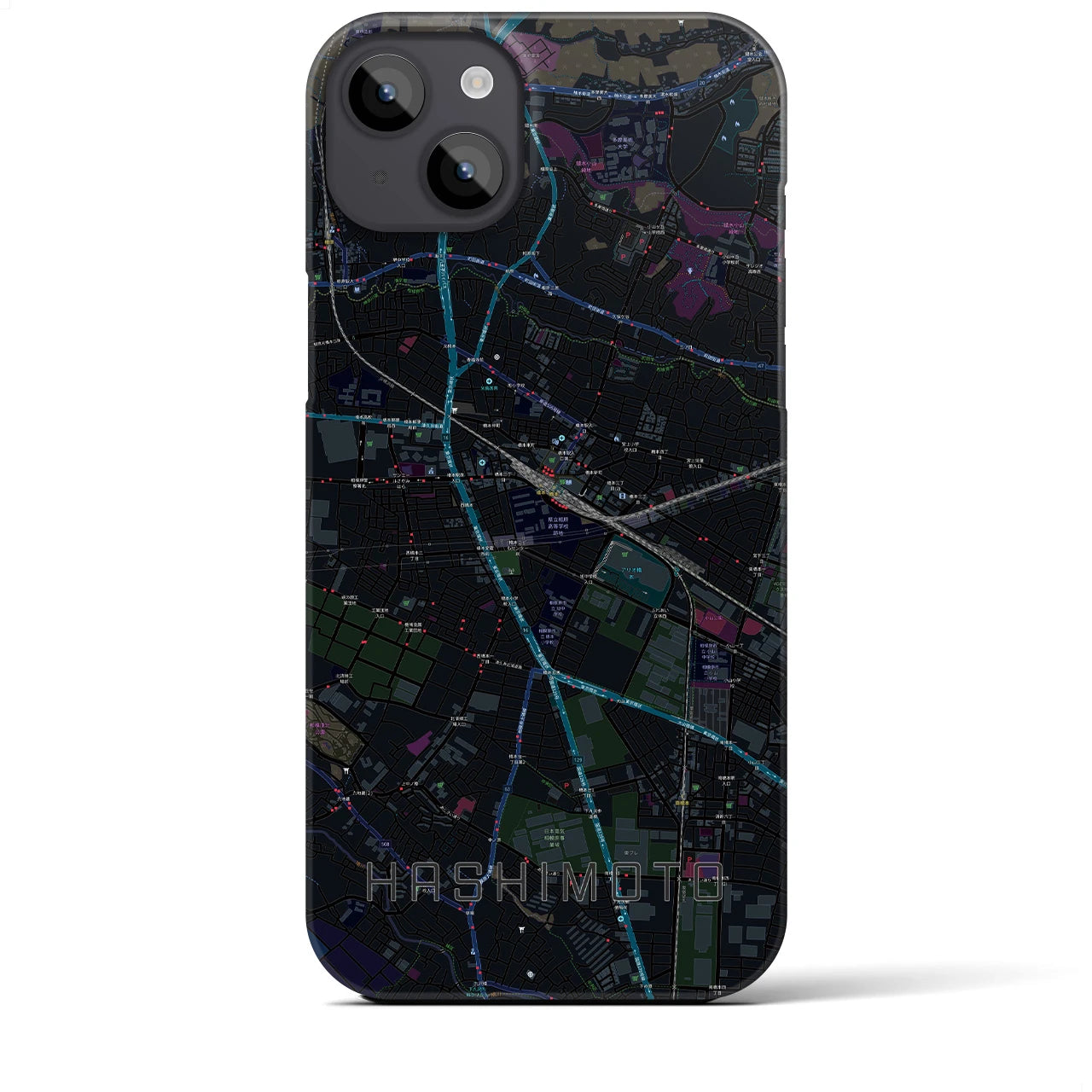 【橋本(神奈川県)】地図柄iPhoneケース(バックカバータイプ)