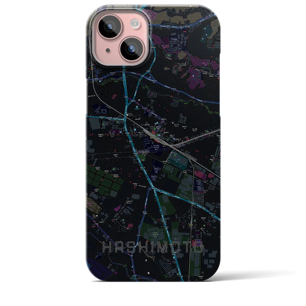 【橋本(神奈川県)】地図柄iPhoneケース(バックカバータイプ)
