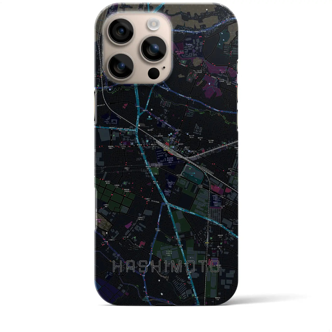 【橋本(神奈川県)】地図柄iPhoneケース(バックカバータイプ)