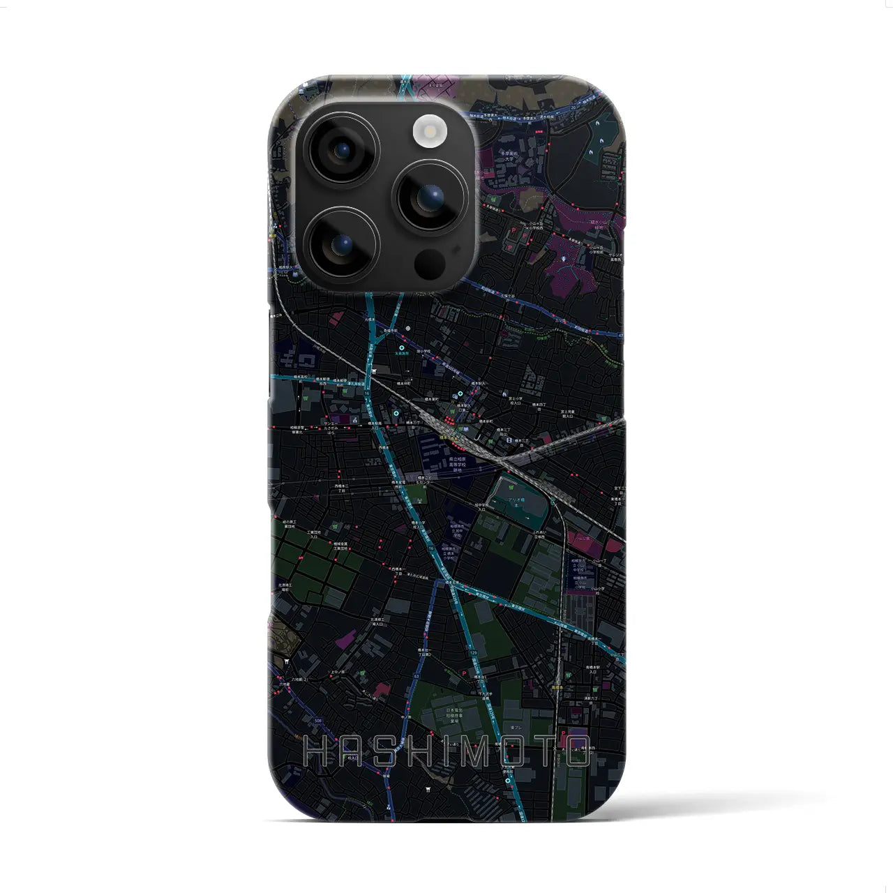 【橋本(神奈川県)】地図柄iPhoneケース(バックカバータイプ)