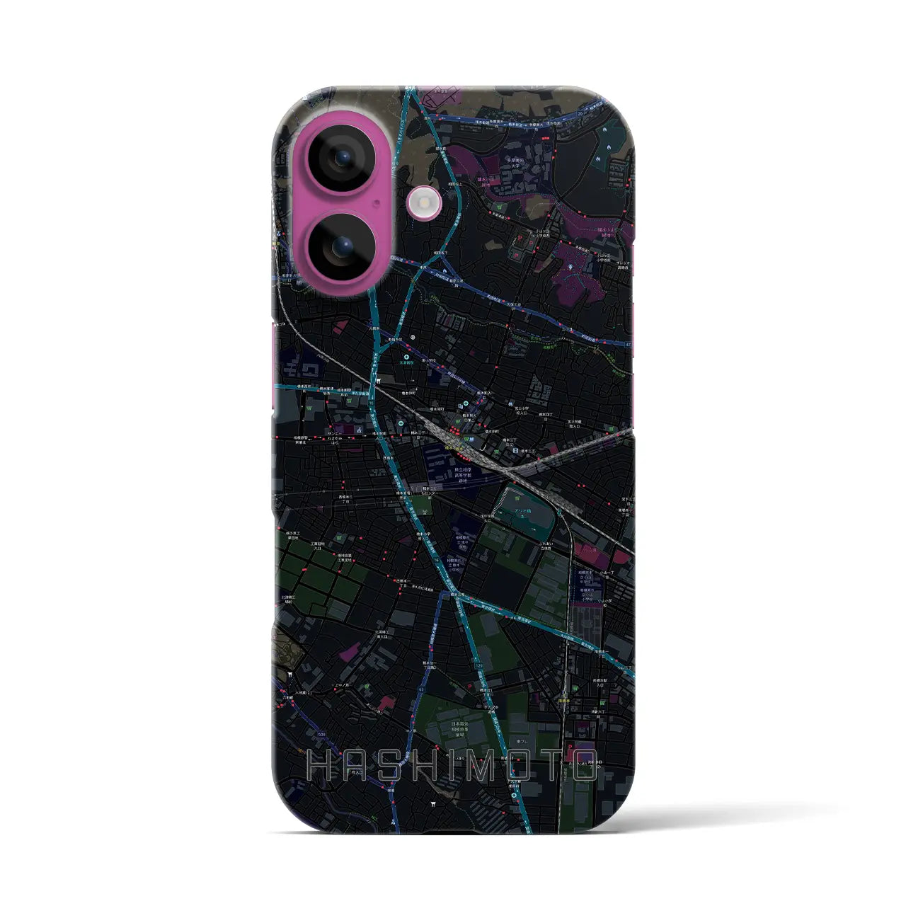【橋本(神奈川県)】地図柄iPhoneケース(バックカバータイプ)