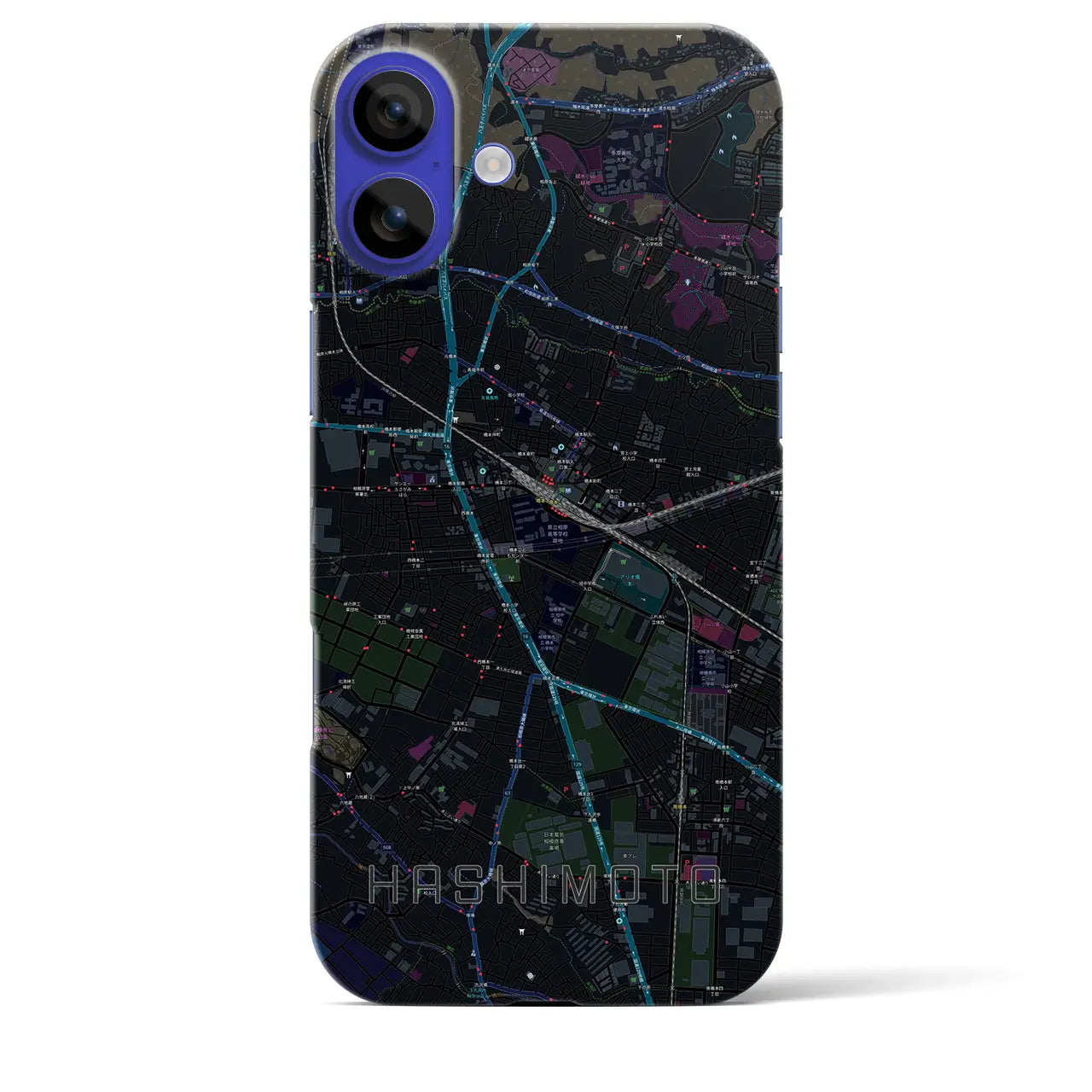 【橋本(神奈川県)】地図柄iPhoneケース(バックカバータイプ)