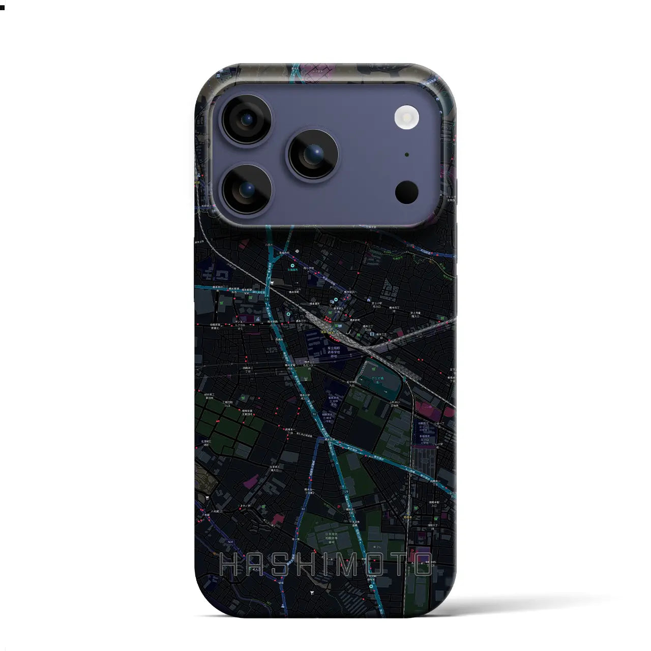 【橋本(神奈川県)】地図柄iPhoneケース(バックカバータイプ)