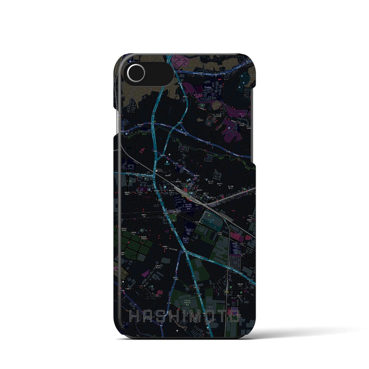 【橋本(神奈川県)】地図柄iPhoneケース(バックカバータイプ)