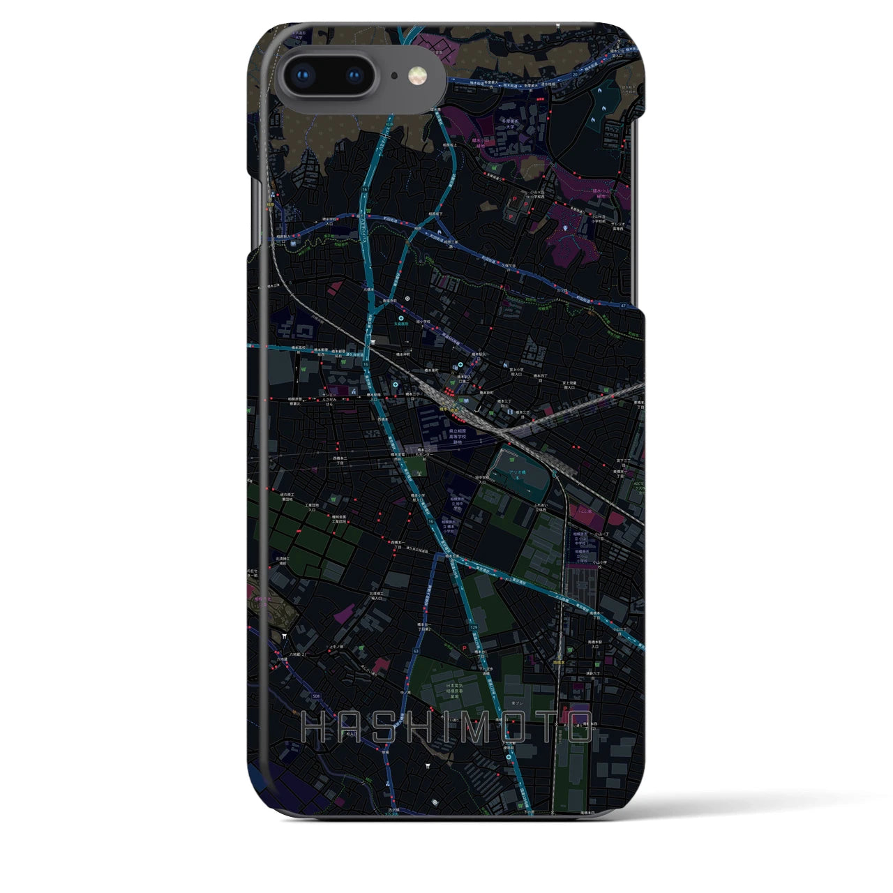 【橋本(神奈川県)】地図柄iPhoneケース(バックカバータイプ)