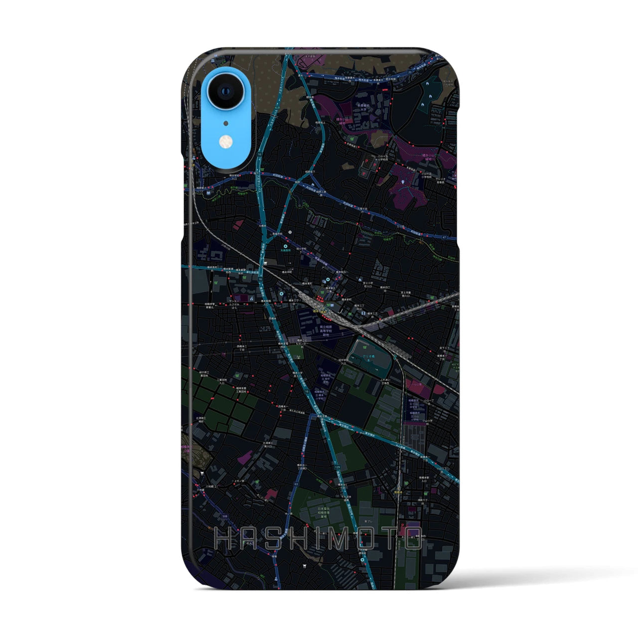 【橋本(神奈川県)】地図柄iPhoneケース(バックカバータイプ)