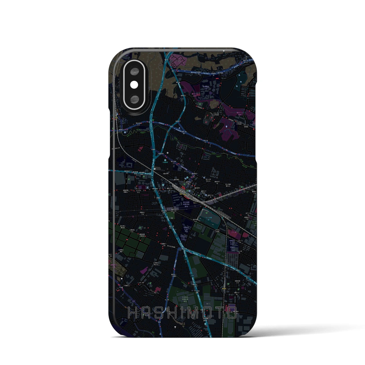 【橋本(神奈川県)】地図柄iPhoneケース(バックカバータイプ)