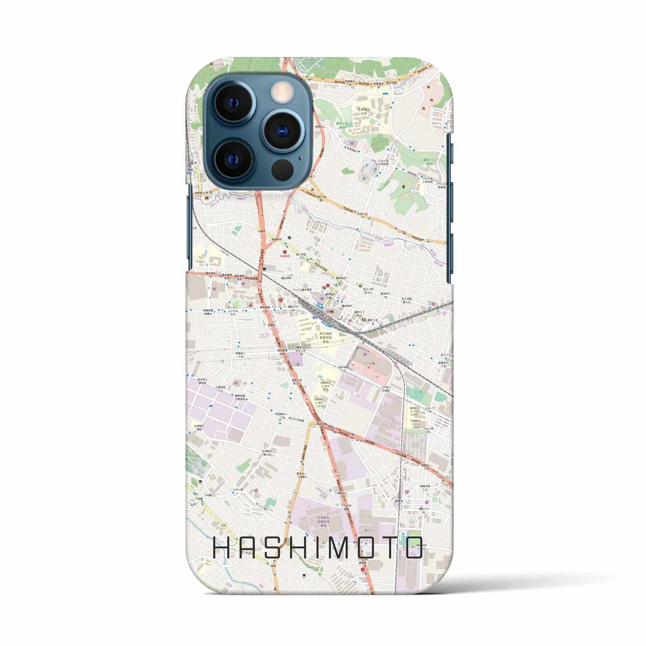 【橋本(神奈川県)】地図柄iPhoneケース(バックカバータイプ)