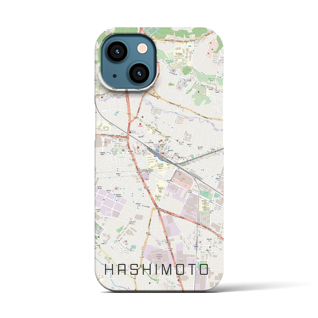 【橋本(神奈川県)】地図柄iPhoneケース(バックカバータイプ)