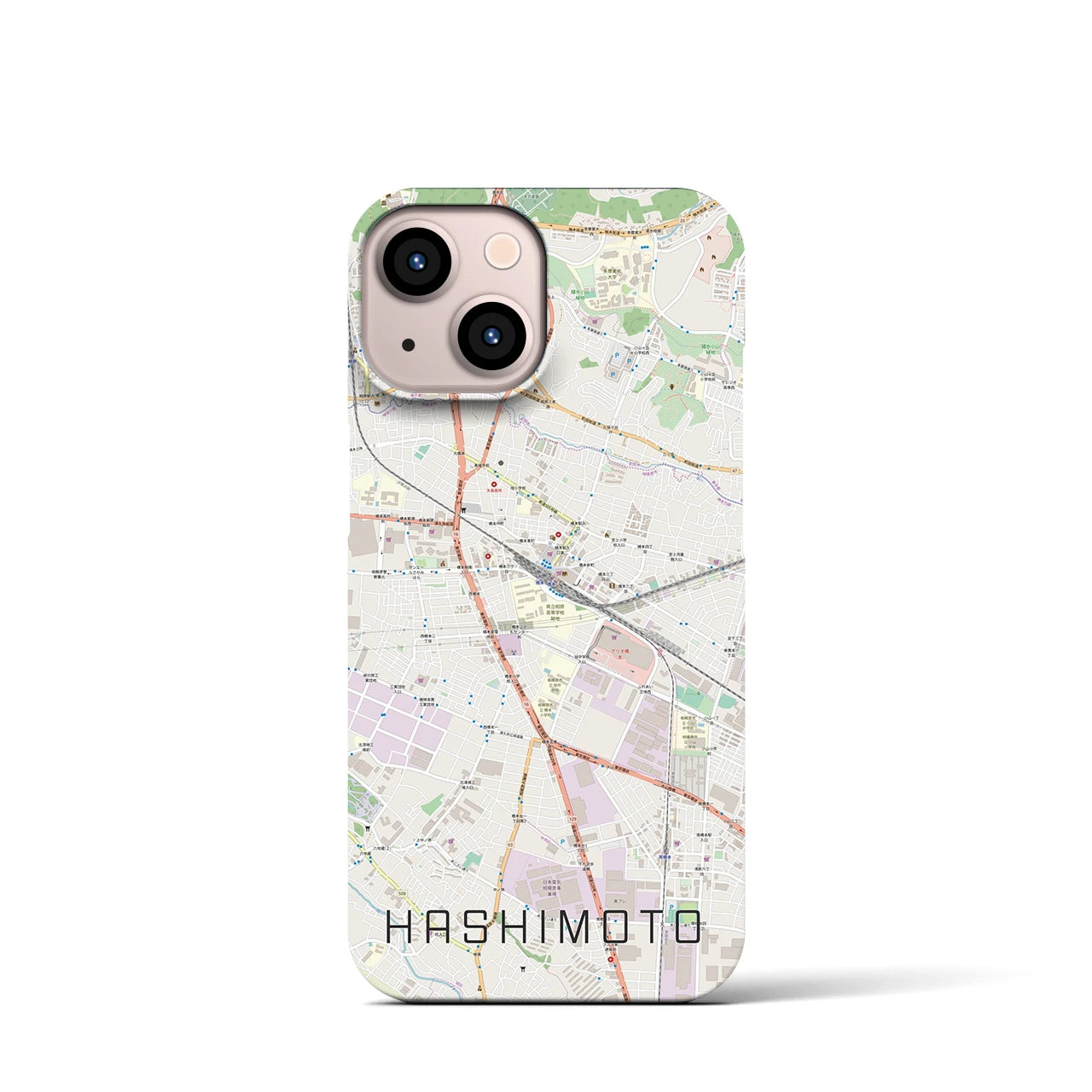 【橋本(神奈川県)】地図柄iPhoneケース(バックカバータイプ)