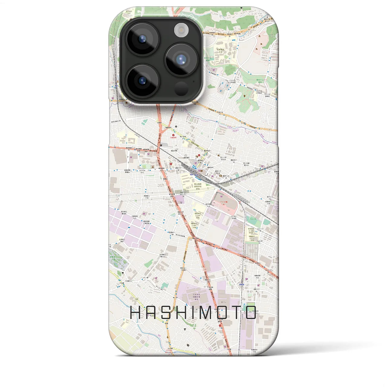 【橋本(神奈川県)】地図柄iPhoneケース(バックカバータイプ)
