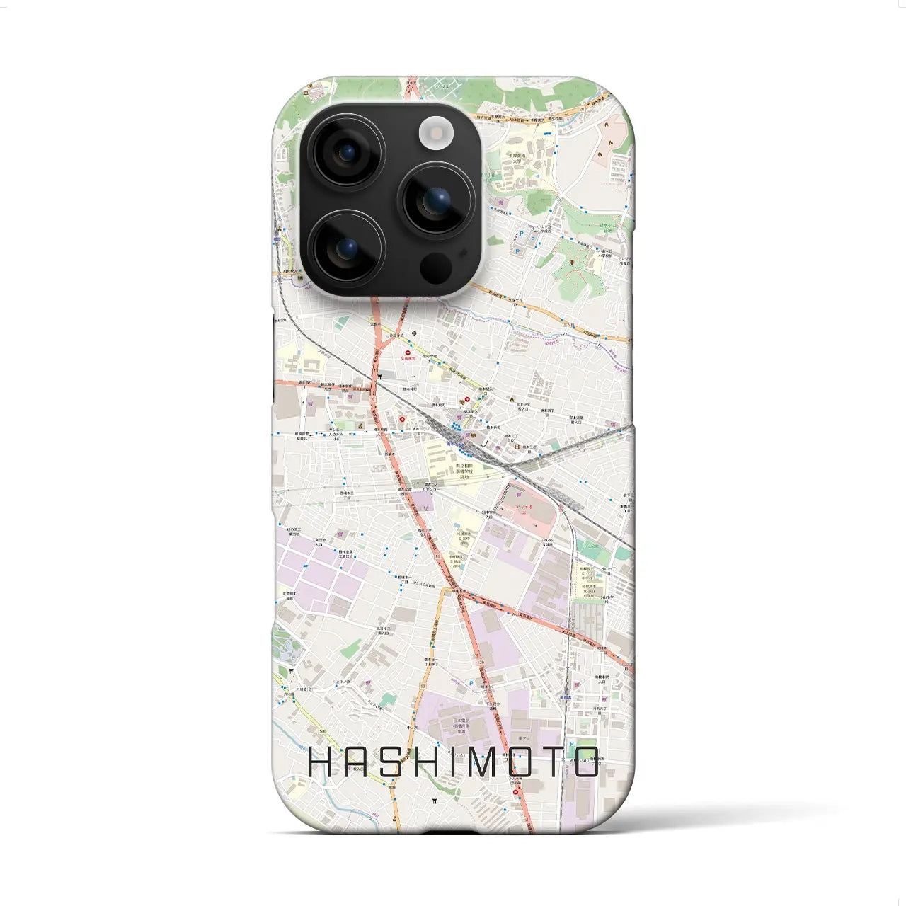 【橋本(神奈川県)】地図柄iPhoneケース(バックカバータイプ)