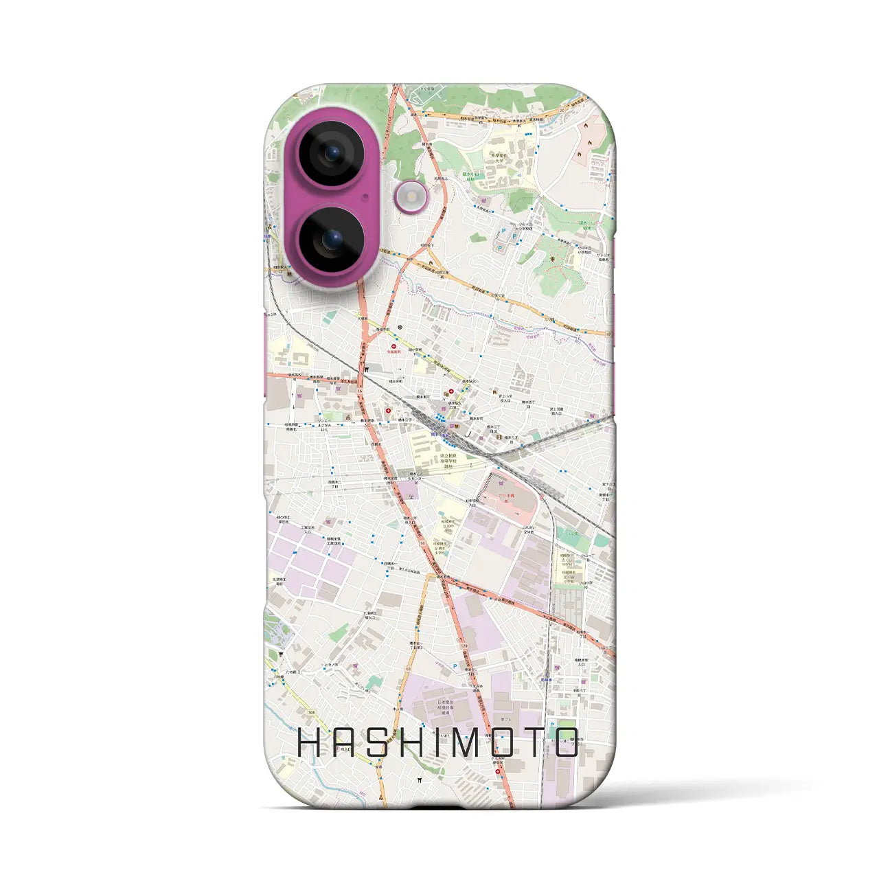 【橋本(神奈川県)】地図柄iPhoneケース(バックカバータイプ)