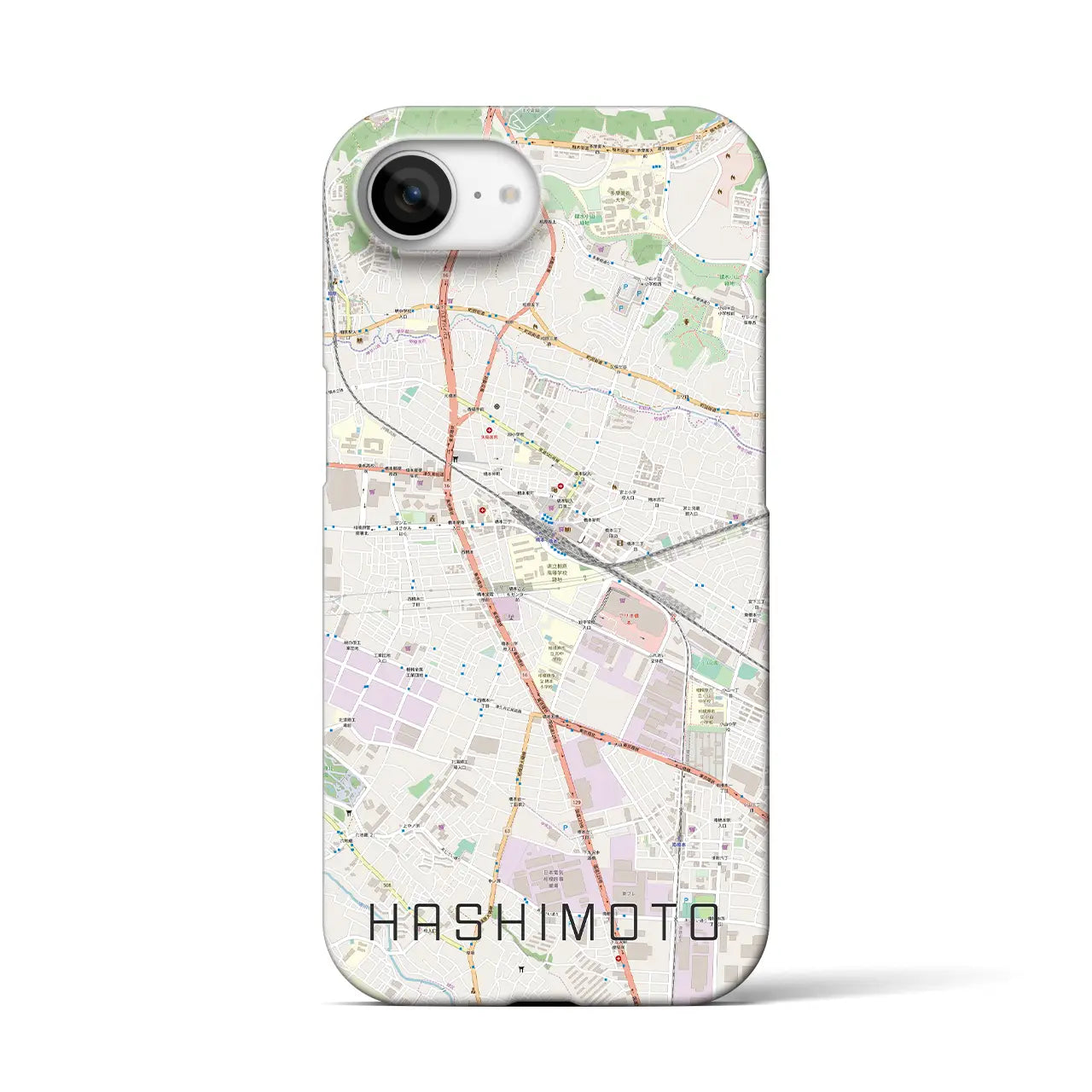 【橋本(神奈川県)】地図柄iPhoneケース(バックカバータイプ)
