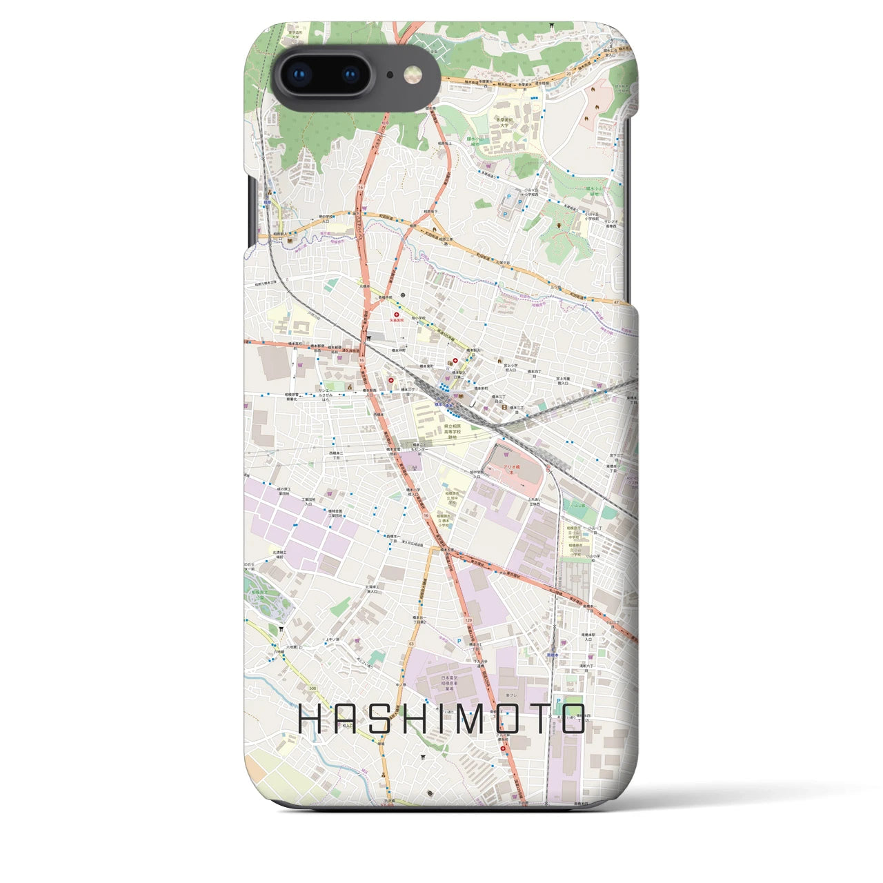 【橋本(神奈川県)】地図柄iPhoneケース(バックカバータイプ)