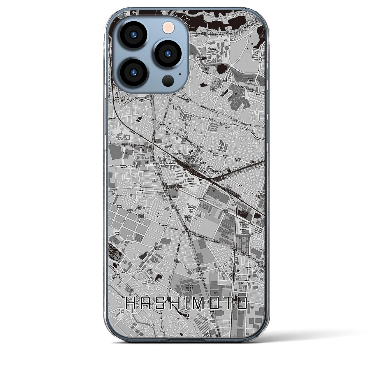 【橋本(神奈川県)】地図柄iPhoneケース(クリアタイプ)