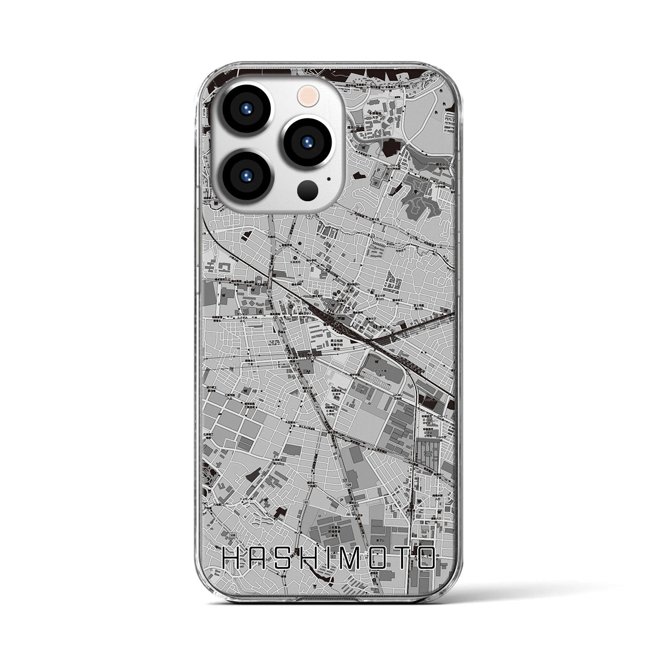 【橋本(神奈川県)】地図柄iPhoneケース(クリアタイプ)