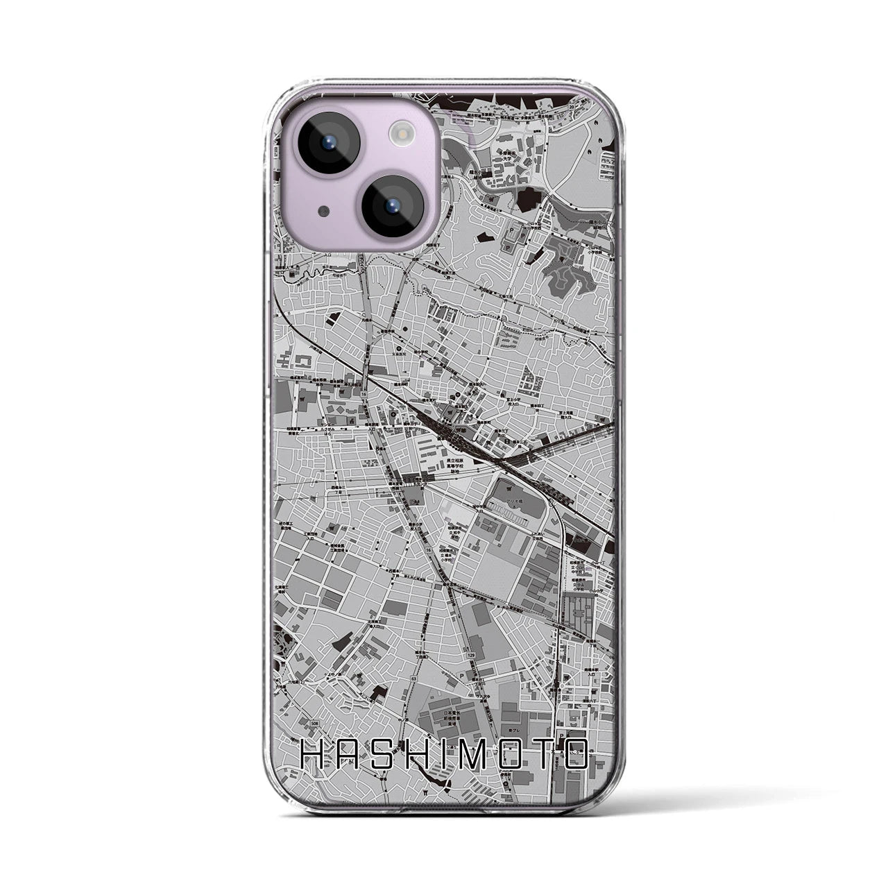 【橋本(神奈川県)】地図柄iPhoneケース(クリアタイプ)