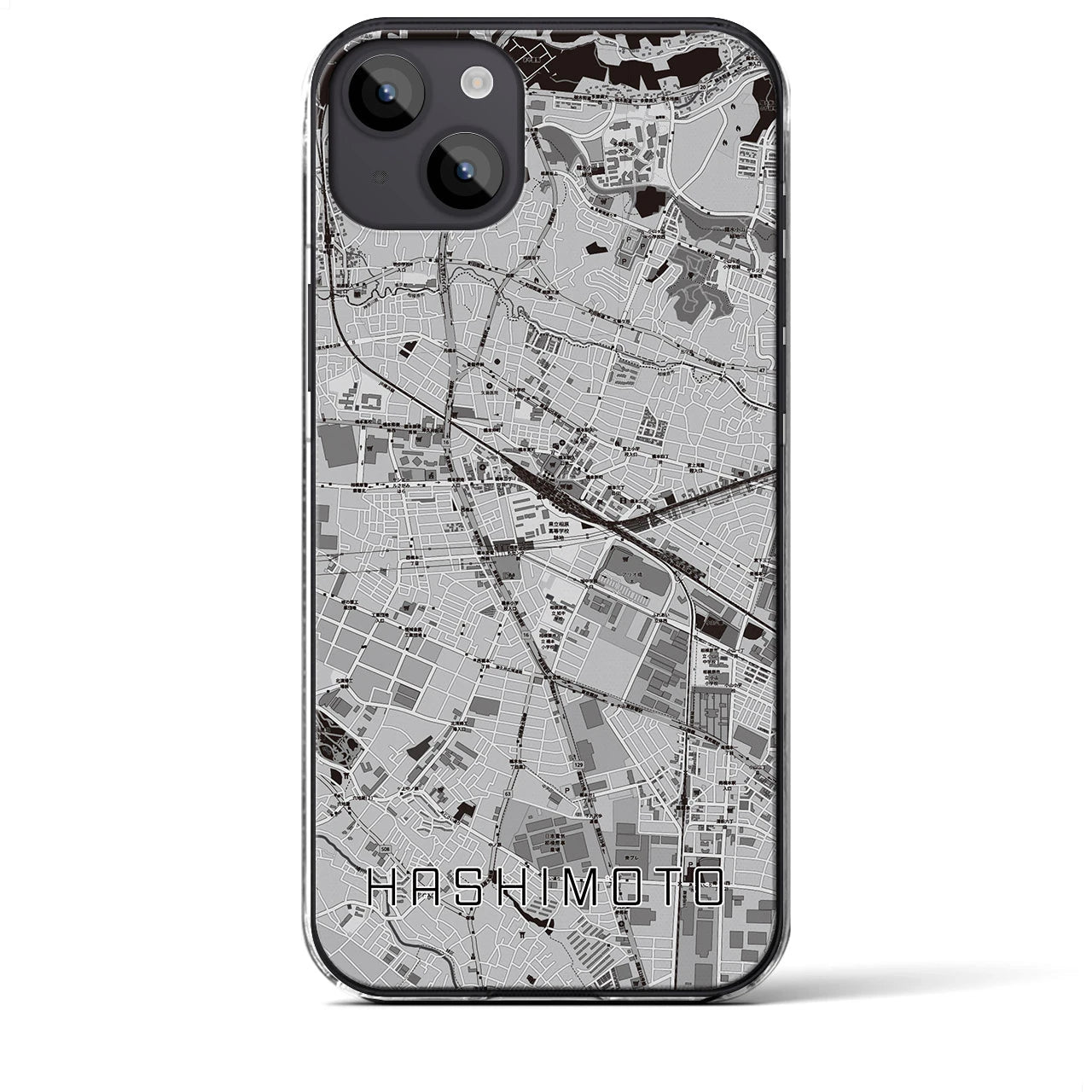 【橋本(神奈川県)】地図柄iPhoneケース(クリアタイプ)