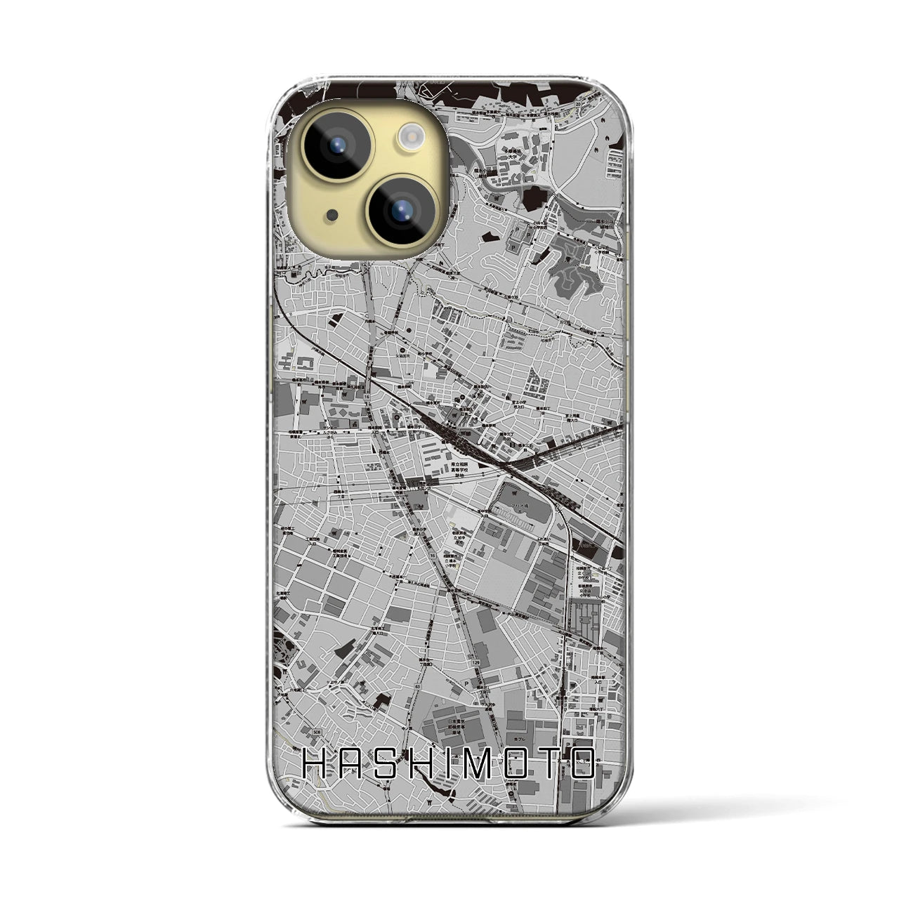 【橋本(神奈川県)】地図柄iPhoneケース(クリアタイプ)