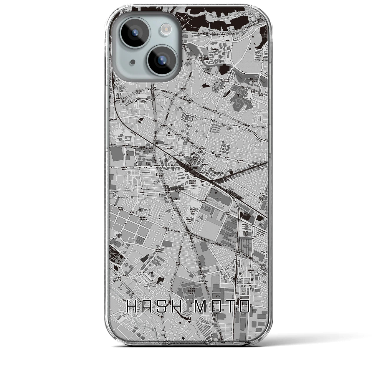【橋本(神奈川県)】地図柄iPhoneケース(クリアタイプ)