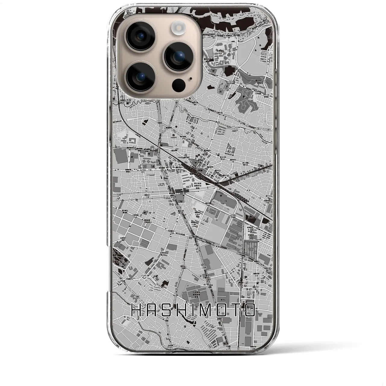 【橋本(神奈川県)】地図柄iPhoneケース(クリアタイプ)