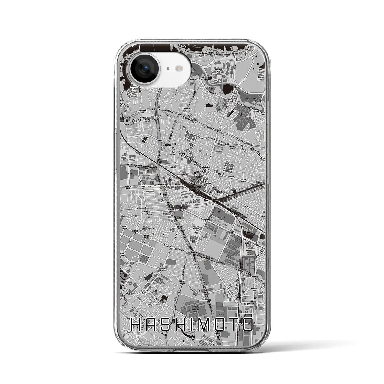 【橋本(神奈川県)】地図柄iPhoneケース(クリアタイプ)