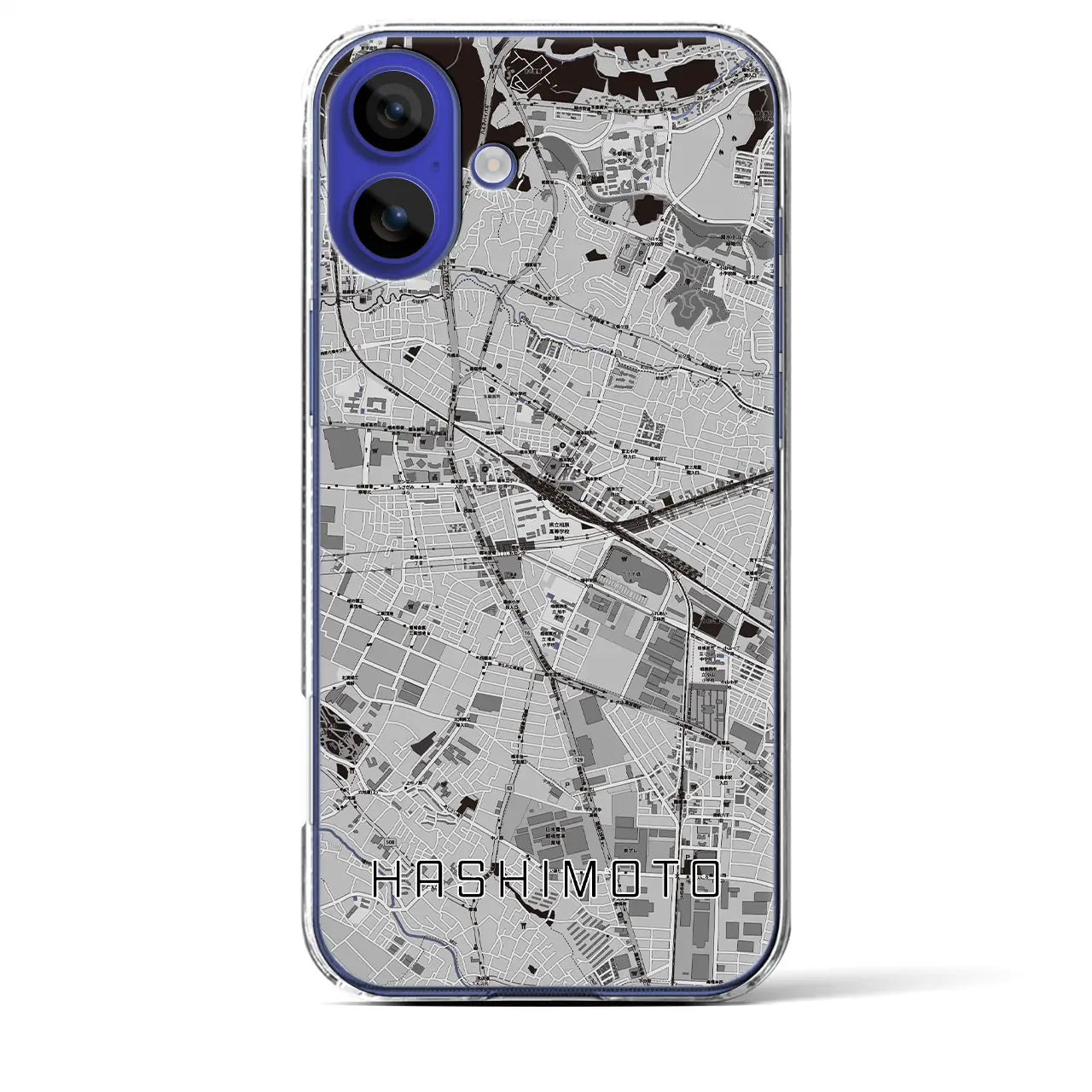 【橋本(神奈川県)】地図柄iPhoneケース(クリアタイプ)