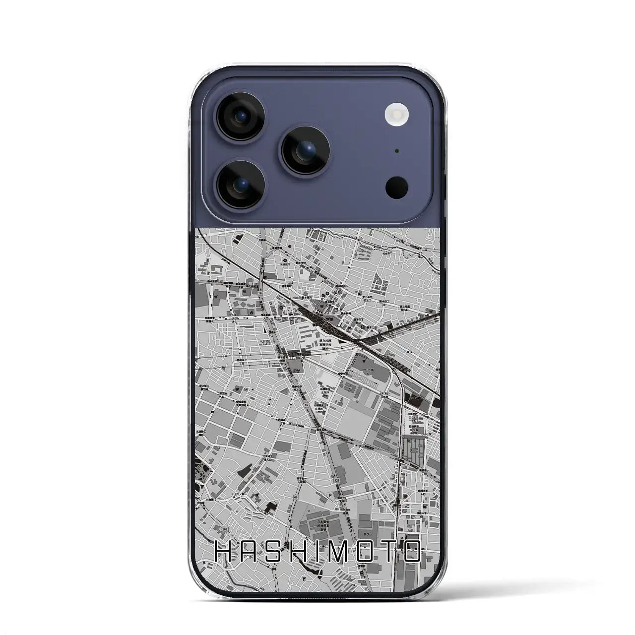 【橋本(神奈川県)】地図柄iPhoneケース(クリアタイプ)