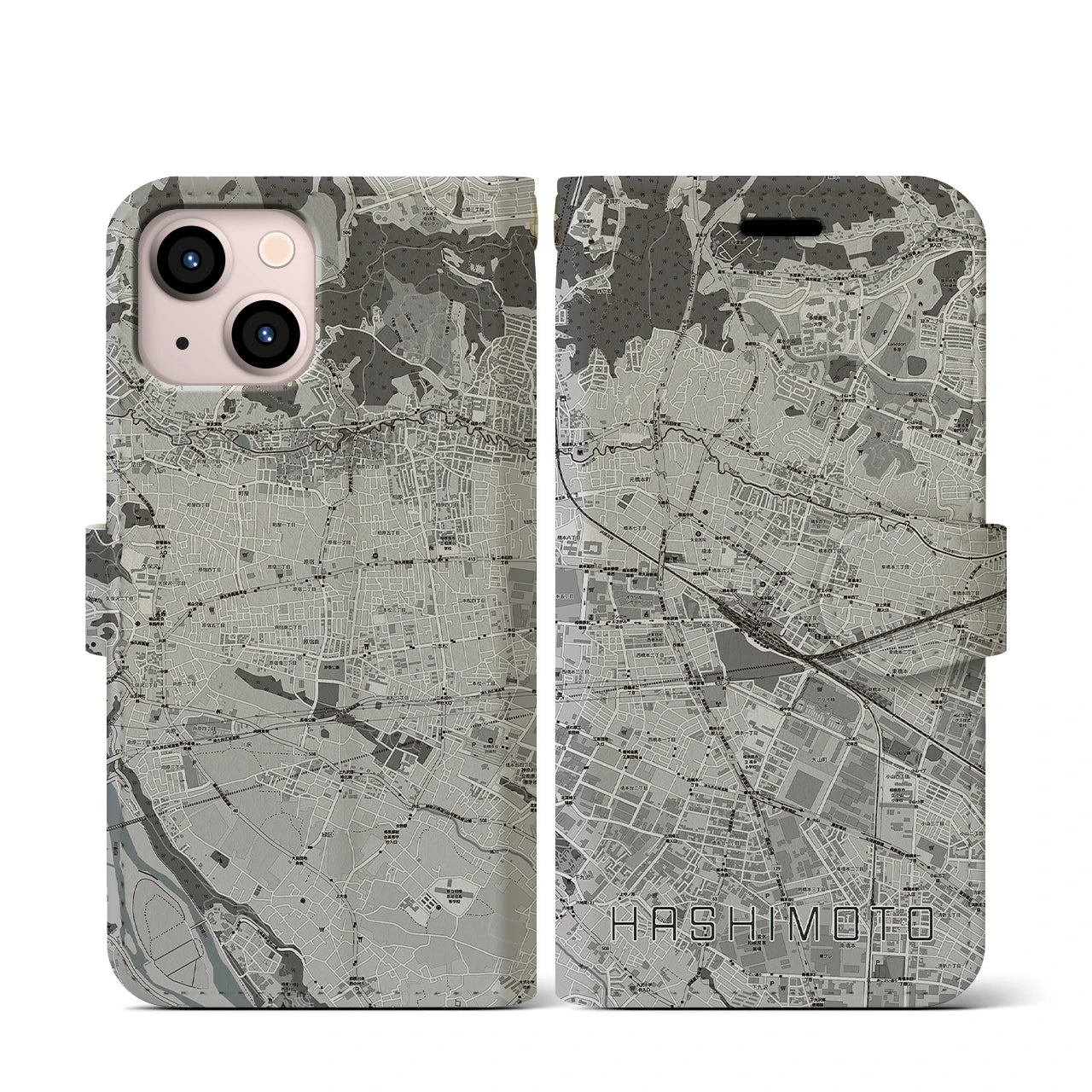 【橋本(神奈川県)】地図柄iPhoneケース(手帳タイプ)