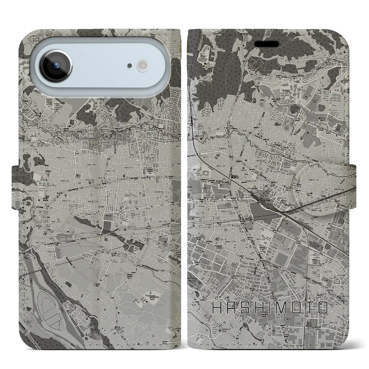 【橋本(神奈川県)】地図柄iPhoneケース(手帳タイプ)