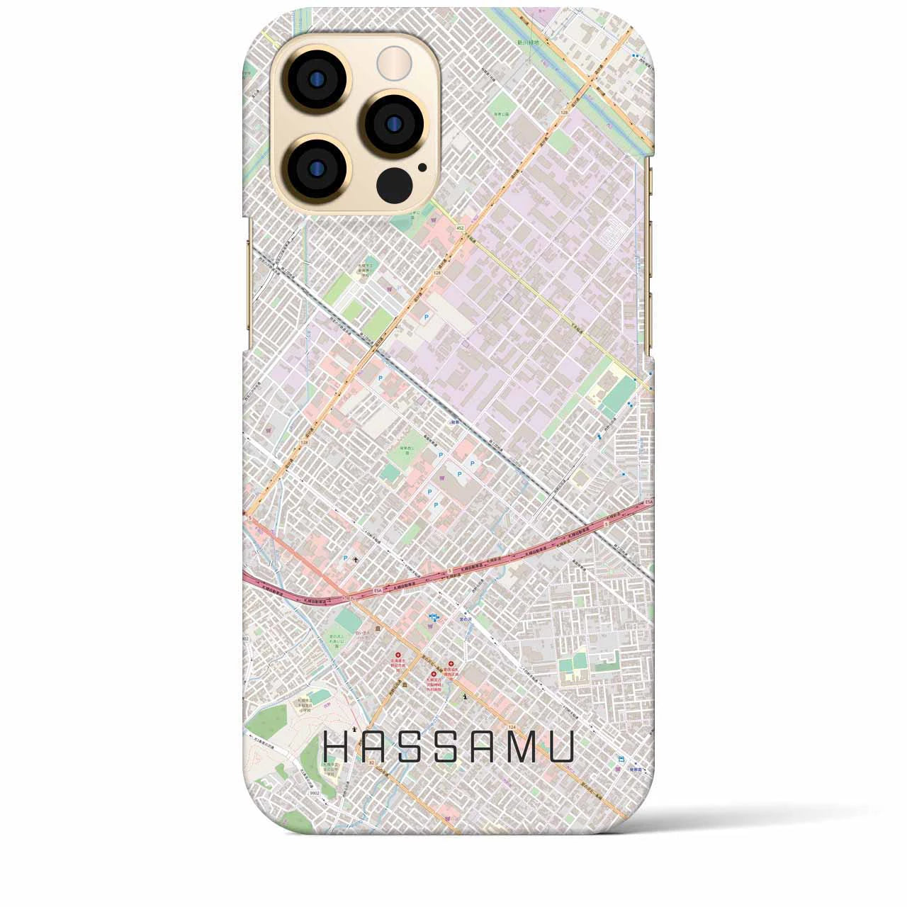 【発寒(北海道)】地図柄iPhoneケース(バックカバータイプ)