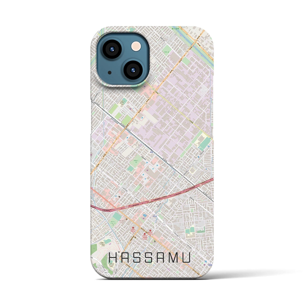 【発寒(北海道)】地図柄iPhoneケース(バックカバータイプ)