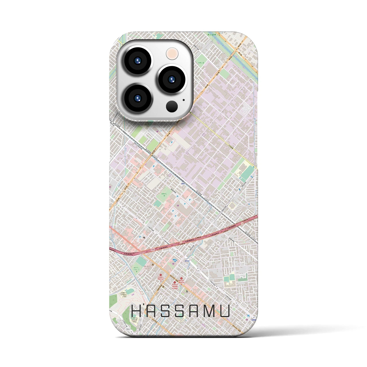 【発寒(北海道)】地図柄iPhoneケース(バックカバータイプ)