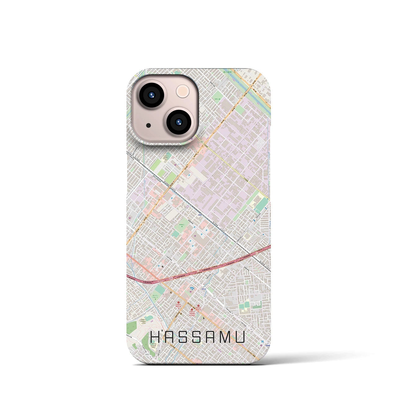 【発寒(北海道)】地図柄iPhoneケース(バックカバータイプ)