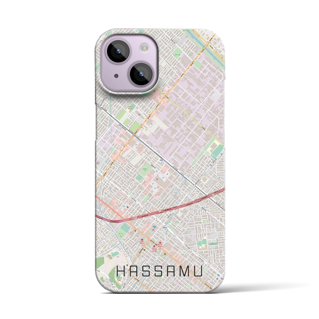 【発寒(北海道)】地図柄iPhoneケース(バックカバータイプ)