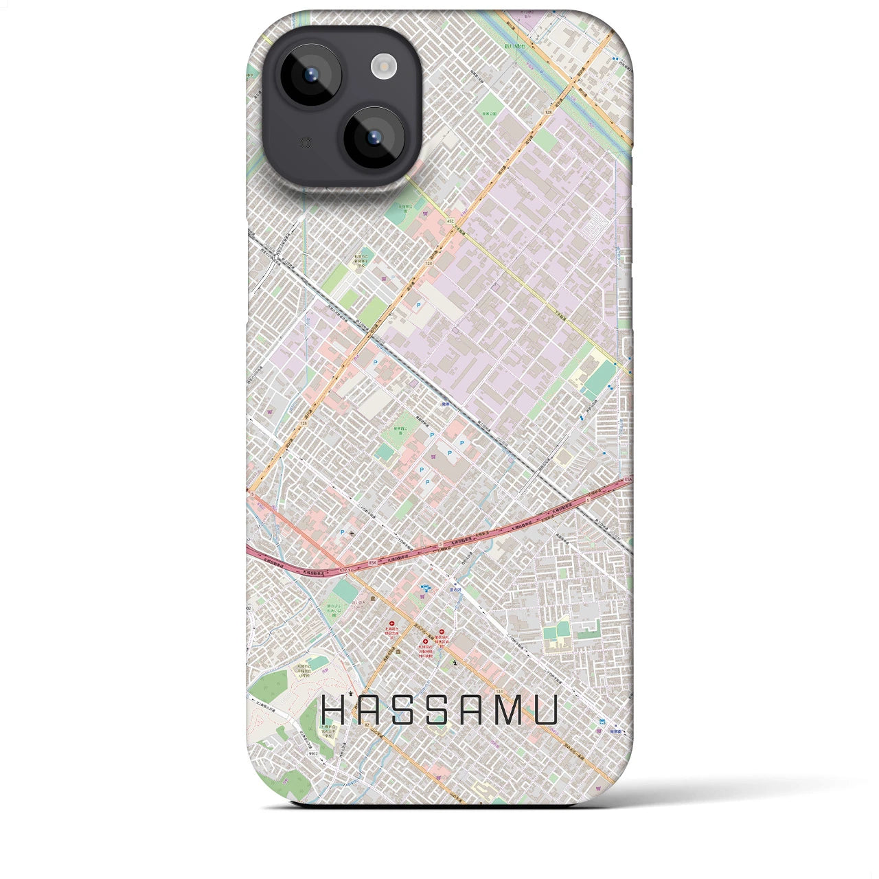 【発寒(北海道)】地図柄iPhoneケース(バックカバータイプ)