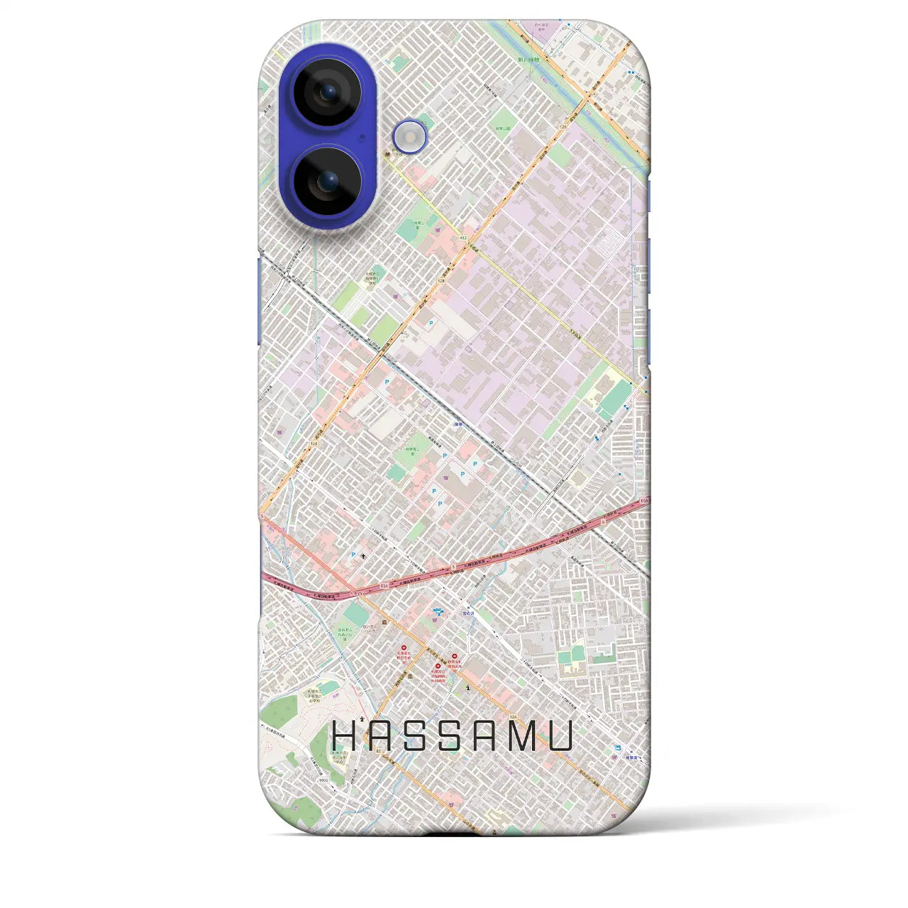 【発寒(北海道)】地図柄iPhoneケース(バックカバータイプ)ナチュラル・iPhone 16 Pro Max 用