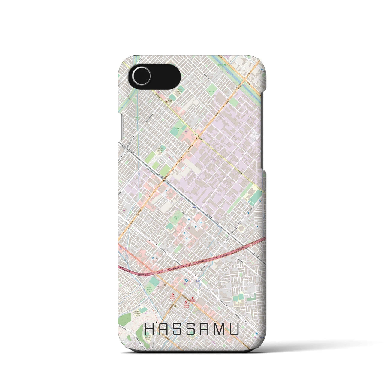 【発寒(北海道)】地図柄iPhoneケース(バックカバータイプ)